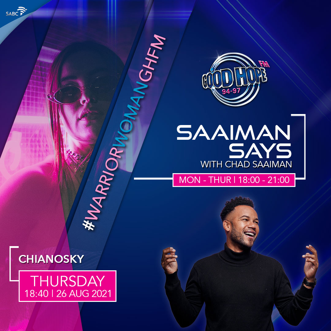 We end this month's Sound of the City Focus conversations on Saaiman Says with singer, songwriter and industry stalwart <a href="/ChianoSky/">ChianoSky</a>  The artist chats to <a href="/ChadSaaiman/">Chad Saaiman</a> at 18:40 #WarriorWomanGHFM