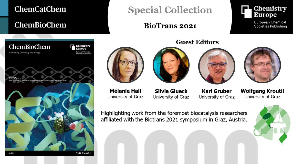 📢 Check out the Biotrans 2021 Special Collection by <a href="/ChemCatChem/">ChemCatChem</a> and <a href="/ChemBioChem/">ChemBioChem</a> including contributions from @Hollmann_TUD, <a href="/BiocatLabPolimi/">BiocatLabPolimi</a>, <a href="/elk_crew/">The Elk Crew 🦋 elkcrew.bsky.social</a>.

👉bit.ly/CE_BioTrans2021

Special thanks to the guest editors Mélanie Hall, Silvia Glueck, Karl Gruber, and <a href="/WKroutil/">Wolfgang Kroutil</a>!