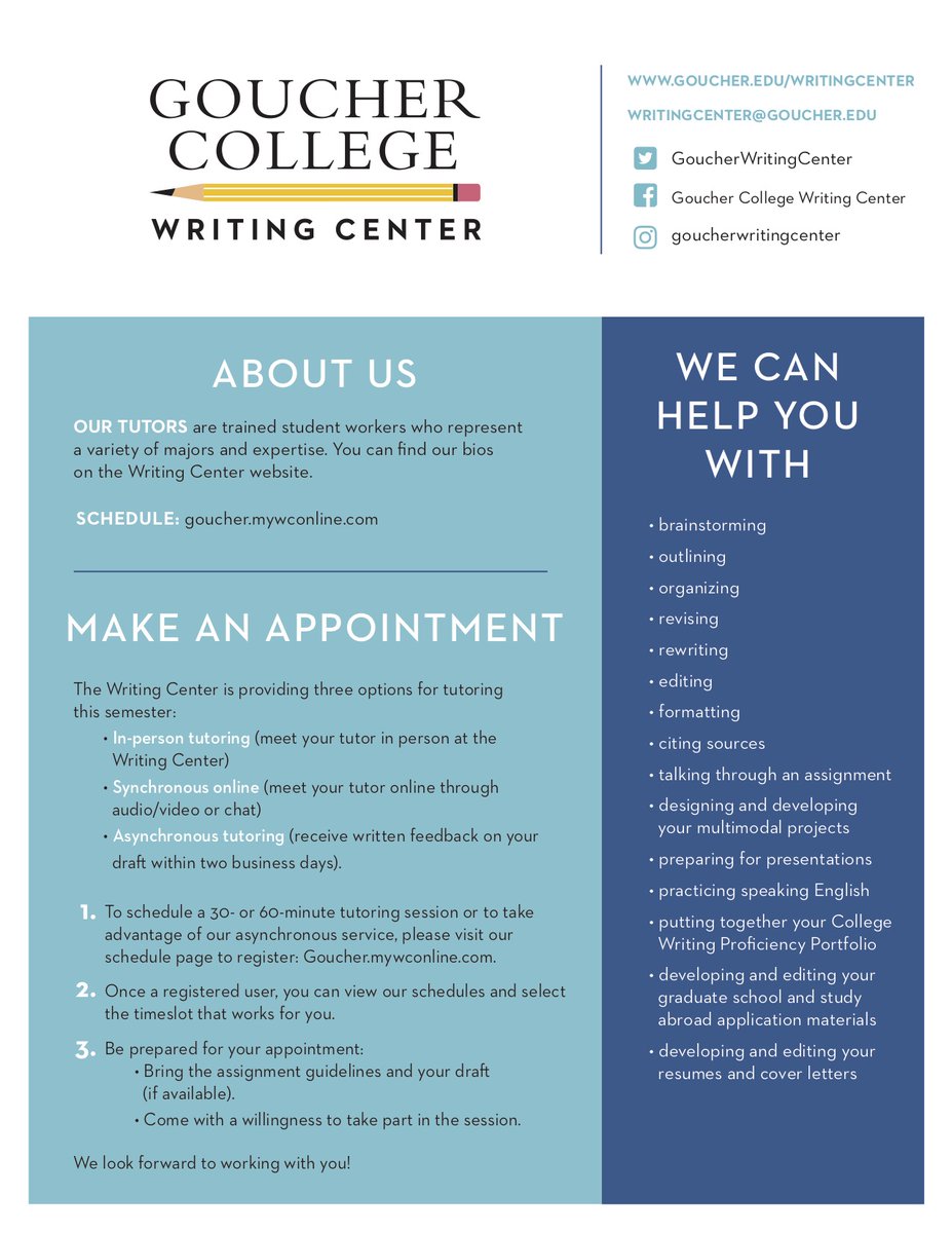 Welcome back, Gophers! We open on Monday, so if the start to the semester is leaving you stressed about your writing assignments, don't hesitate to make an appointment. Looking forward to working with you!