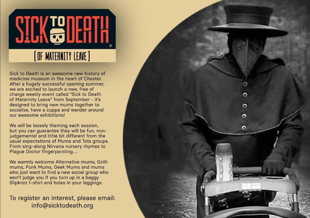 SicktoDeathUK's tweet photo. New Baby Mammas in #Chester 

We have something new for you....

Register your interest now. Free, regular and something a bit different. https://t.co/LEqV9DMZFu