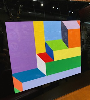 Our_Favorite_Pl's tweet photo. Jason Wilson enjoys working with the color of acrylic paint. He likes to think of himself as a (self-proclaimed) color specialist . His paintings use color to the max.  He love's "tricking" the eye &amp; creating color illusions. Check out his incredible pieces at #OurFavoritePlace. https://t.co/8Kor8ERpVm