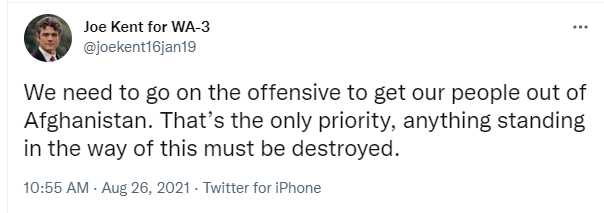 These are the tweets today from WA-3 Incumbent @HerreraBeutler and her lone credible Republican opponent, @joekent16jan19. #chooseyourfighter. joekentforcongress.com/donate-here.