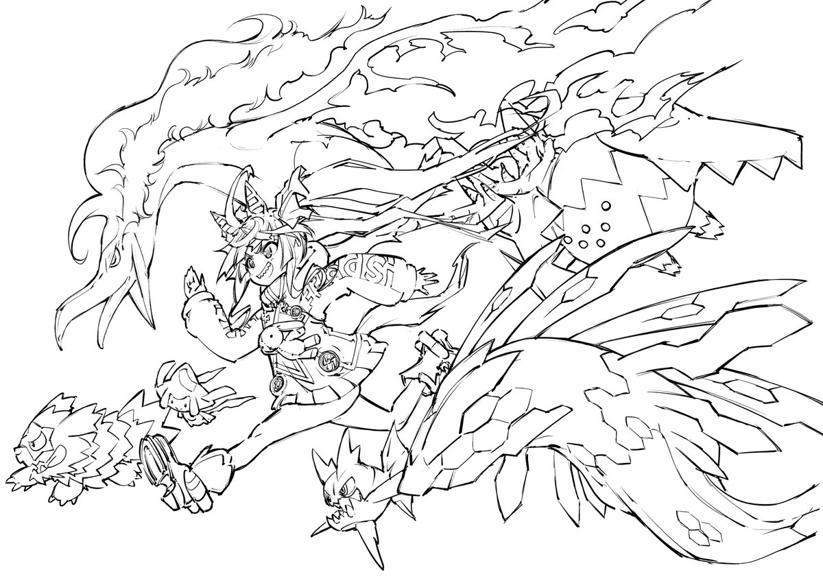 復帰してからの線画まだ細い線描けないな～ 