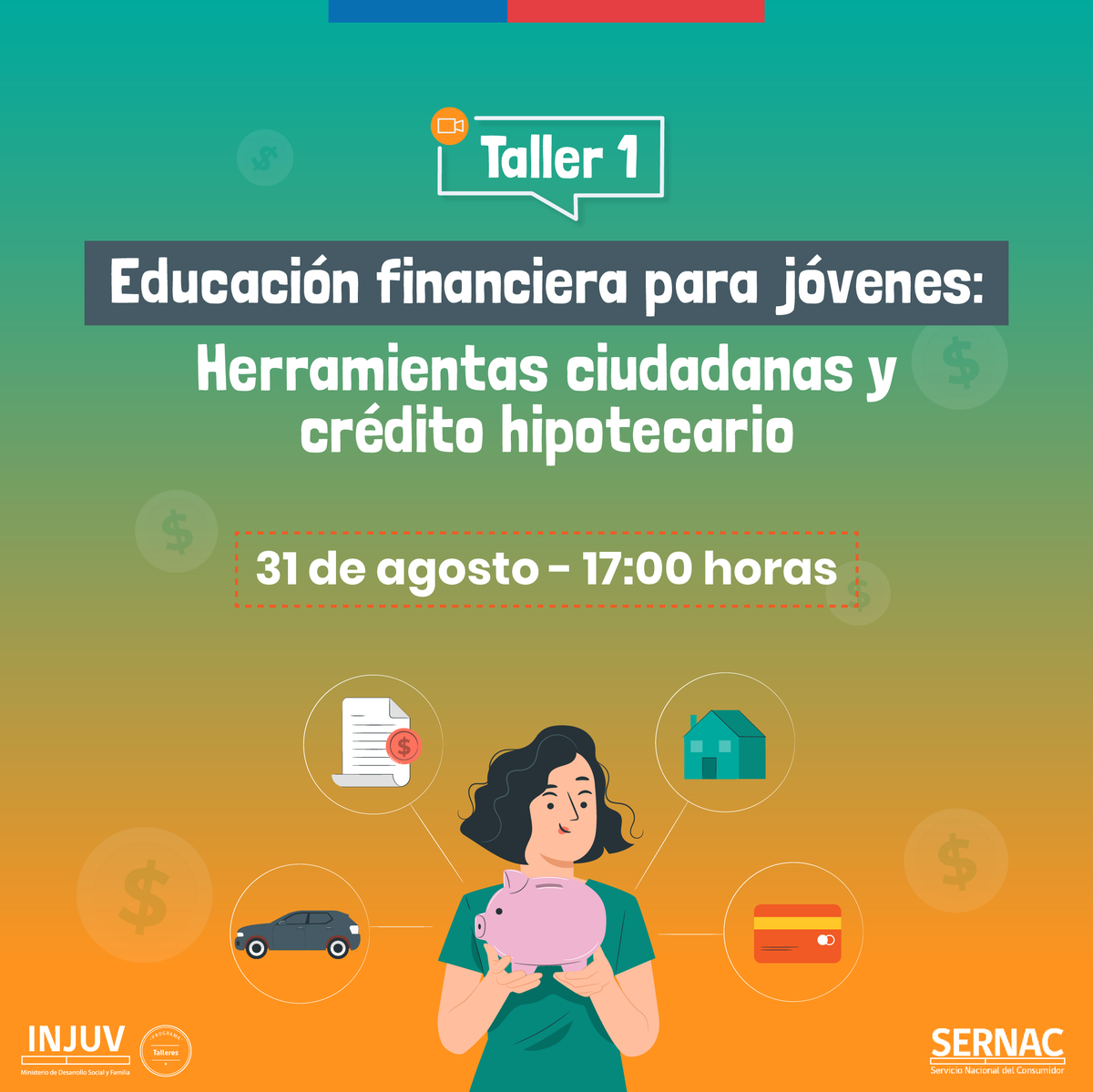 ¡Todo lo que no aprendiste en el colegio sobre educación financiera en un ciclo de cuatro talleres! Aprovecha de inscribirte en esta iniciativa que lanzamos junto a <a href="/SERNAC/">SERNAC</a>. 
Son 400 cupos por orden de inscripción 👋
us02web.zoom.us/meeting/regist…