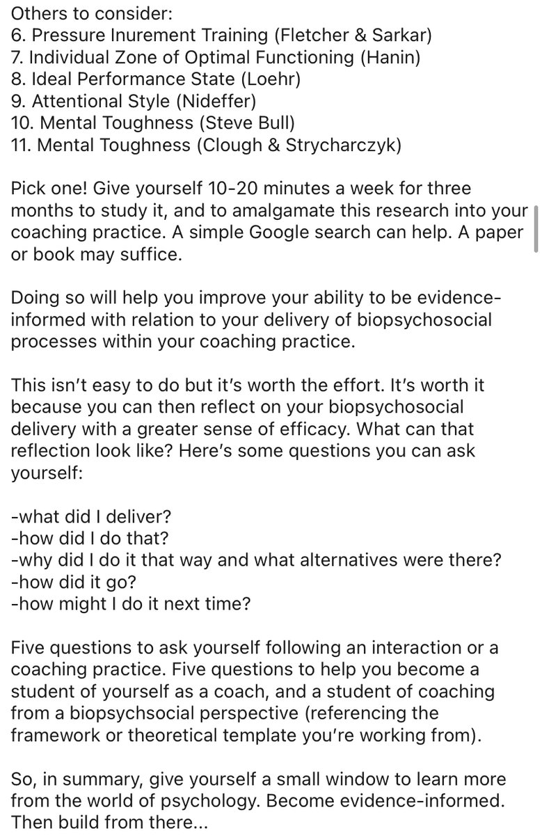 Making sense of sport and performance psychology can be a real challenge - it’s as broad as it is deep.

Here’s a short post that covers some of its theories and frameworks and a little suggestion at the end about best ways to learn them...

Hope this helps 😀