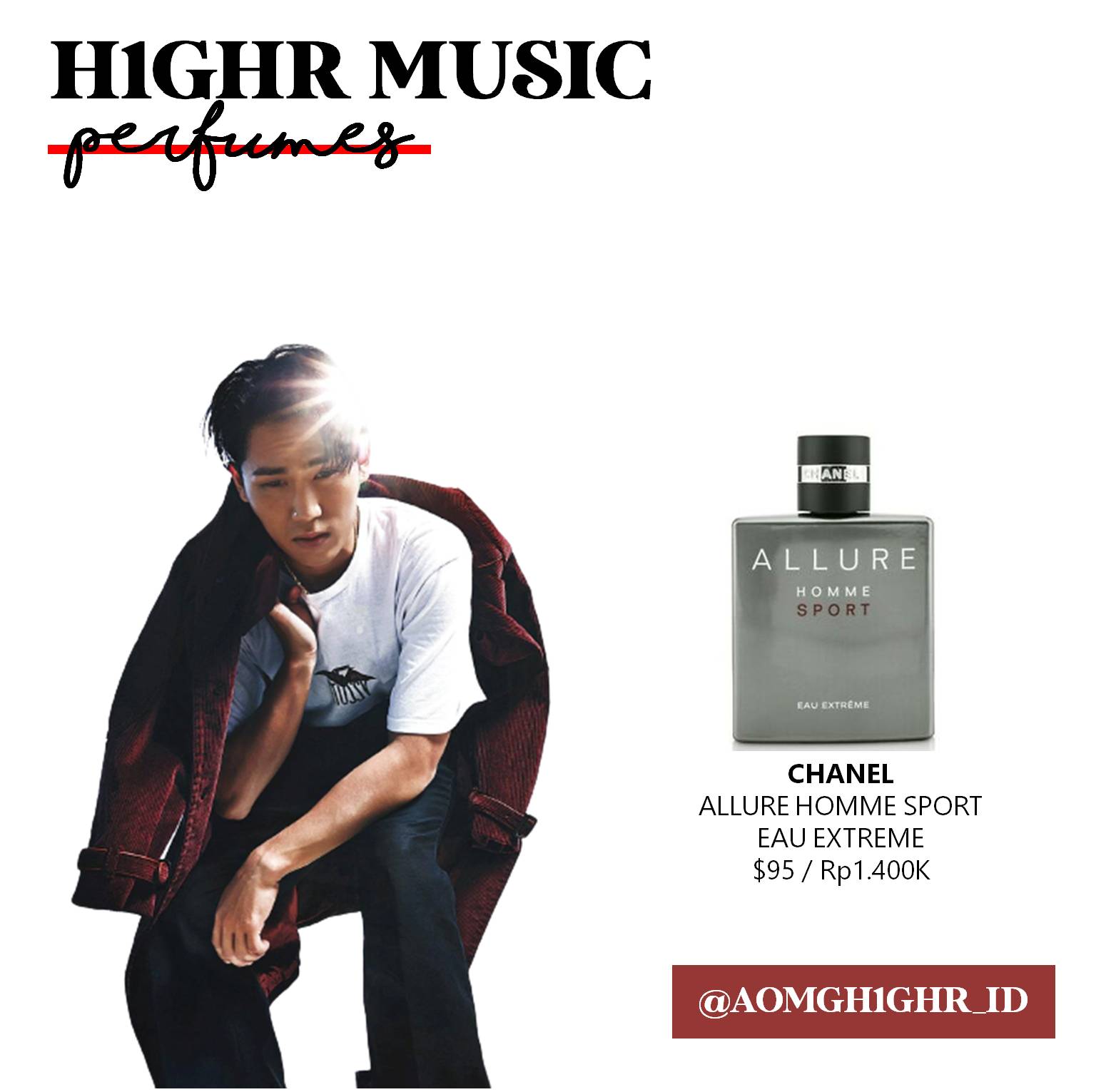 AOMG H1GHR MUSIC INDONESIA on X: SIK-K's perfume: • CHANEL - Allure Homme  Sport Eau Extreme $95 / Rp1.400K #SIKK #H1GHRMUSICTMI   / X