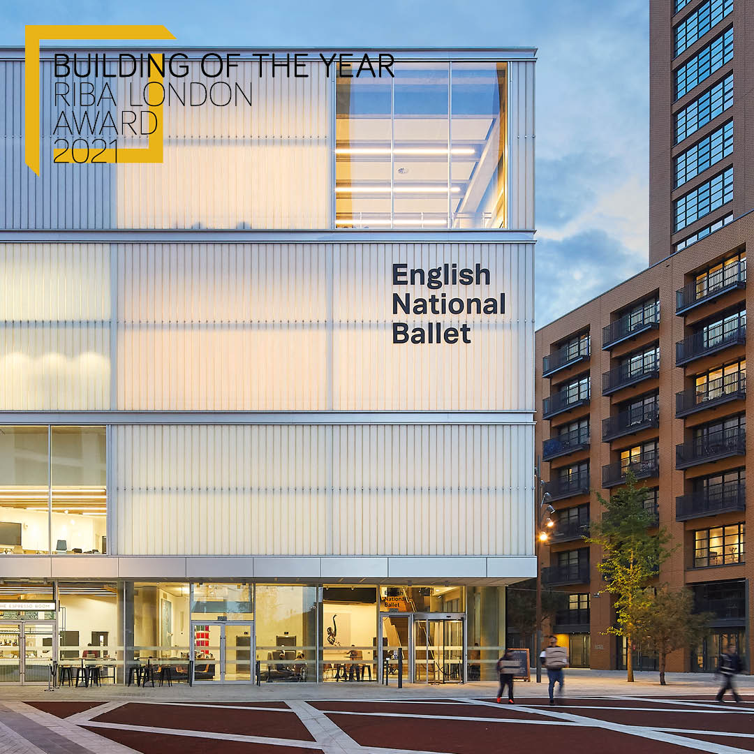 📢 Announcement! Winner of the 2021 RIBA London Award and RIBA Building of the Year Award: English National Ballet by @Glenn_Howells 🏆 #RIBAAwards 
 📷: Al Crow