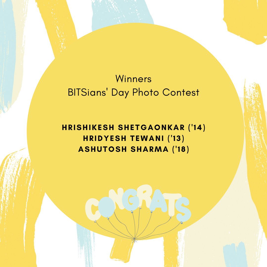 BITSAA's tweet photo. Congratulations to All the winners!
BITSAA will reach out to you all soon for the prizes!
#BITSian #BITSianDay #Congratulations #BITSAA https://t.co/1nPMvnCF08