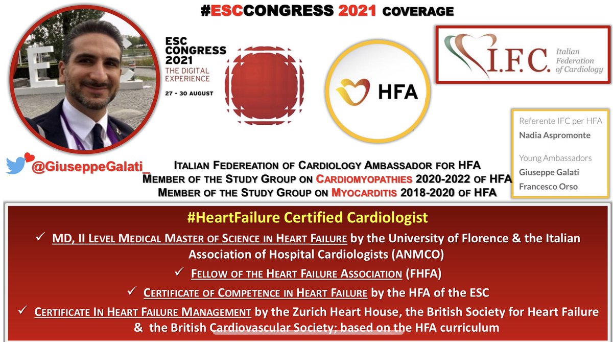 GiuseppeGalati_'s tweet photo. Dear #cardiotwitter family
#ESCCongress #2021 is starting tomorrow
Follow me @GiuseppeGalati_  for the #HeartFailure Track
I’ll promise to update you with the best #HFscience 🔥 
@HFA_President @DrMarthaGulati @JJheart_doc @DBelardoMD @gbiondizoccai @DocSavageTJU @HeartOTXHeartMD https://t.co/EgVQgkf73w