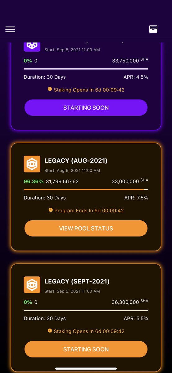 SafeHavenio's tweet image. With the end of August #FixedStaking approaching, our #tech team has updated the #SafeNode application to display upcoming September #staking pools.

As displayed in the image below, new pools will open on September 1st at 4pm UTC.