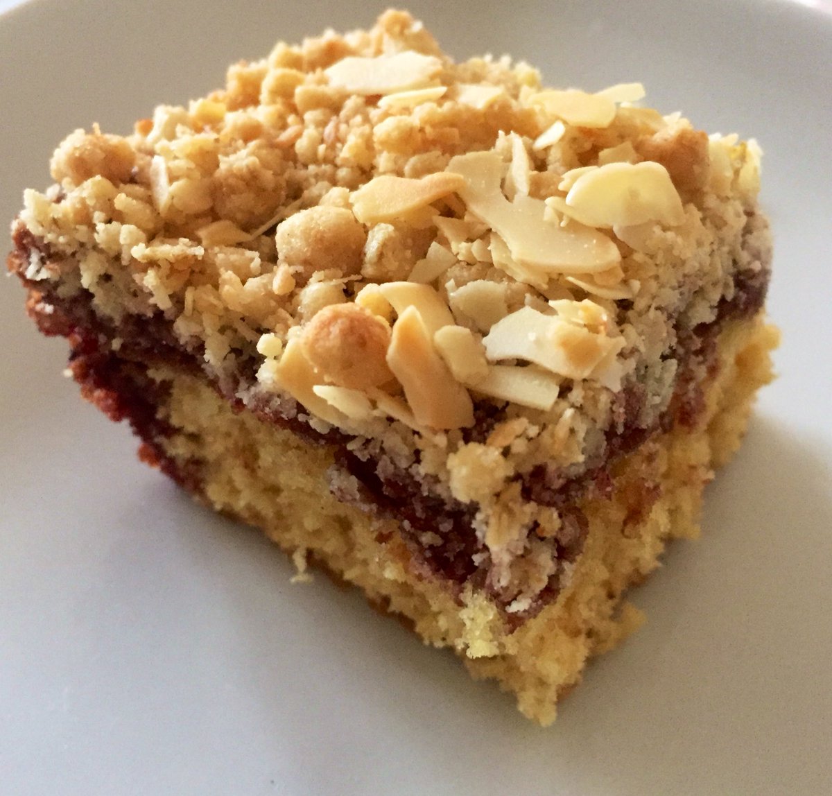 Latest bake. BlackBerry, coconut crumble squares 😋<a href="/bakedincakes/">Baked In</a>