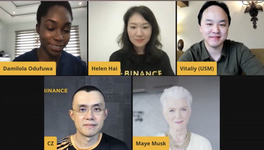 crypto_lum's tweet photo. Very inspiring people #Metaverse
Thank you all for the amazing panel
#dontstopbuilding 🤙🏻 #bnb $cake 🥞
@mayemusk, @cz_binance, @HelenHaiyu, @vitaliy_USM @darlingdami @binance https://t.co/w5taWAo9HH