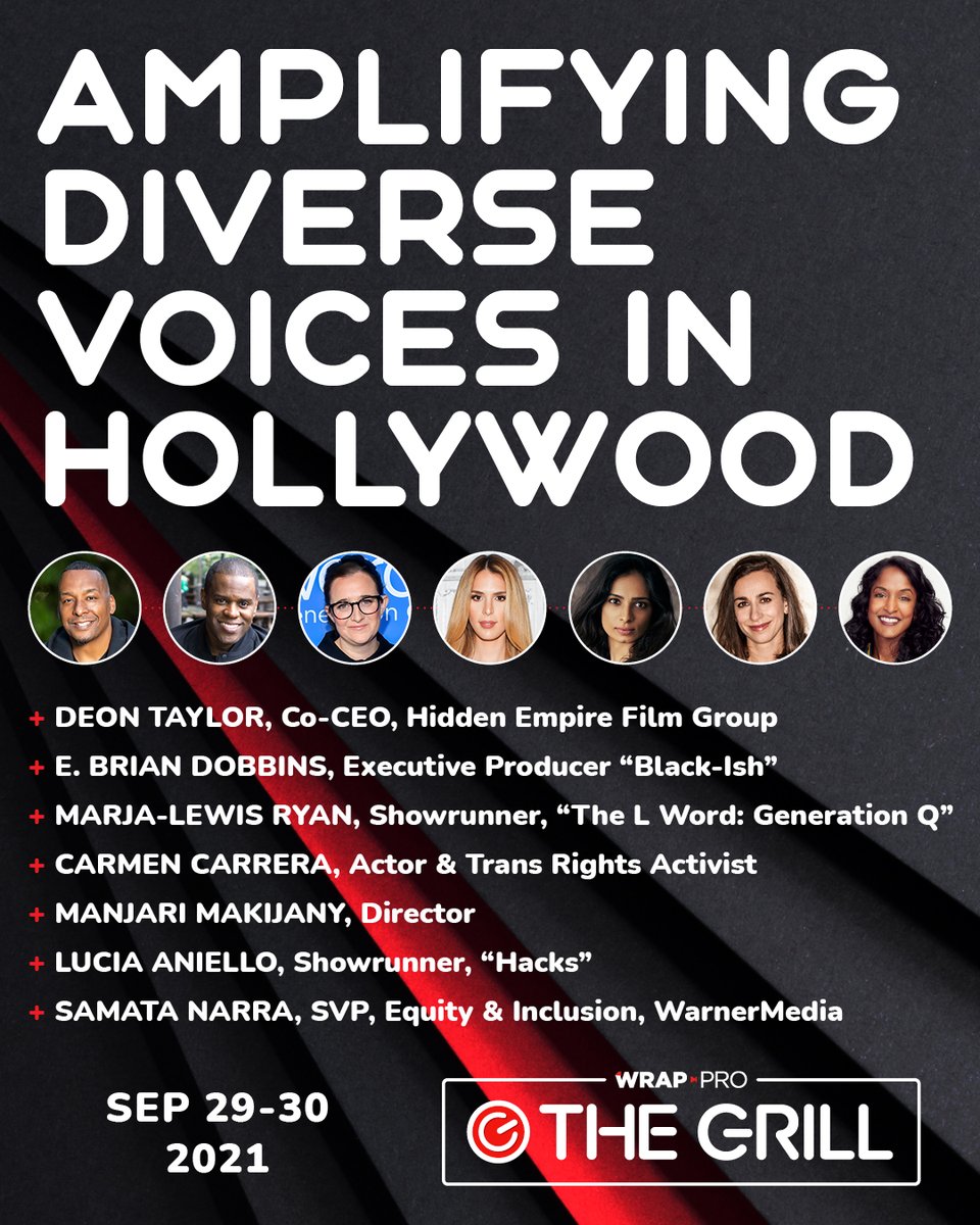 #TheGrill is back and the lineup is heating up! We can't wait for this panel. 

<a href="/Hoops2Film/">Deon Taylor</a>, <a href="/bdobb/">EBD</a>, @MarjaLewisRyan, <a href="/Carmen_Carrera/">CARMEN CARRERA</a>, <a href="/manjari87/">manjari makijany</a>, <a href="/LuciaAniello/">Lucia Aniello</a>, &amp; Samata Narra join us to discuss ‘Amplifying Diverse Voices in Hollywood!’

RSVP: thewrap.com/the-grill-2021/