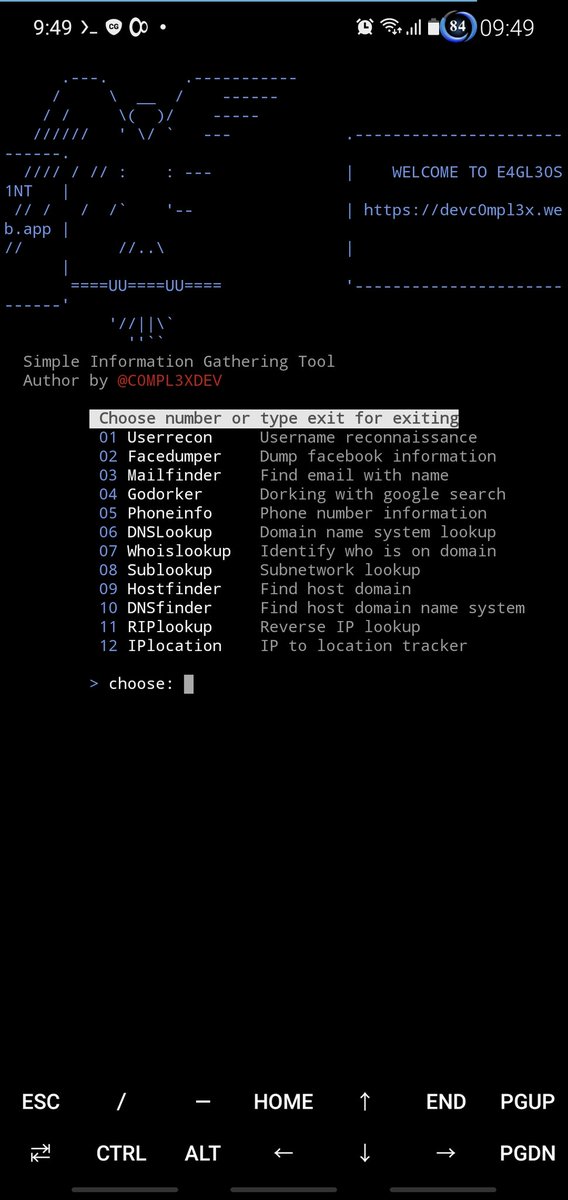 MvWtness's tweet image. #termux #androidtools
📍pkg install wget && wget raw.githubusercontent.com/C0MPL3XDEV/E4G…
📍chmod +x install.sh.1
📍./install.sh.1
📍E4GL30S1NT
¶¶ Installation on linux
📍apt-get install wget && wget raw.githubusercontent.com/C0MPL3XDEV/E4G… && bash kalinstall.sh
¶¶
📍E4GL30S1NT