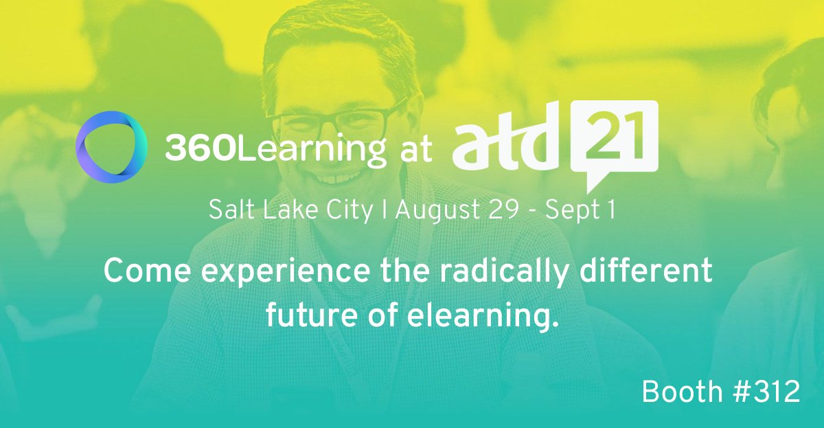 360Learning's tweet image. Trade shows aren't dead. Traditional elearning is.

 Come experience the radically different future of #elearning at booth 312 at #ATD2021.