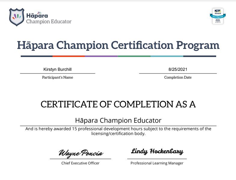 Officially a Hapara Champion Educator! Thanks <a href="/hapara_team/">Hāpara</a> for the great course! Can’t wait to use the tools I have learned throughout the school year! <a href="/OttCatholicSB/">Ottawa Catholic School Board</a>