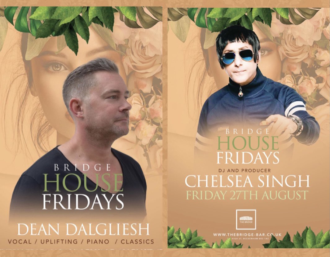 dj.deandalgliesh (@deandalgliesh) on Twitter photo Tomorrow night is looking BIG!
Catch myself <a href="/Chelsea_Singh_/">ChelseaSingh</a> bringing the vibes to one of London’s hottest nightclubs <a href="/Thebridge_bar/">Bridgebar</a> - Just £10 on the door if arrive early (10-3am) 🥂 Tomorrow night is looking BIG!
Catch myself <a href="/Chelsea_Singh_/">ChelseaSingh</a> bringing the vibes to one of London’s hottest nightclubs <a href="/Thebridge_bar/">Bridgebar</a> - Just £10 on the door if arrive early (10-3am) 🥂