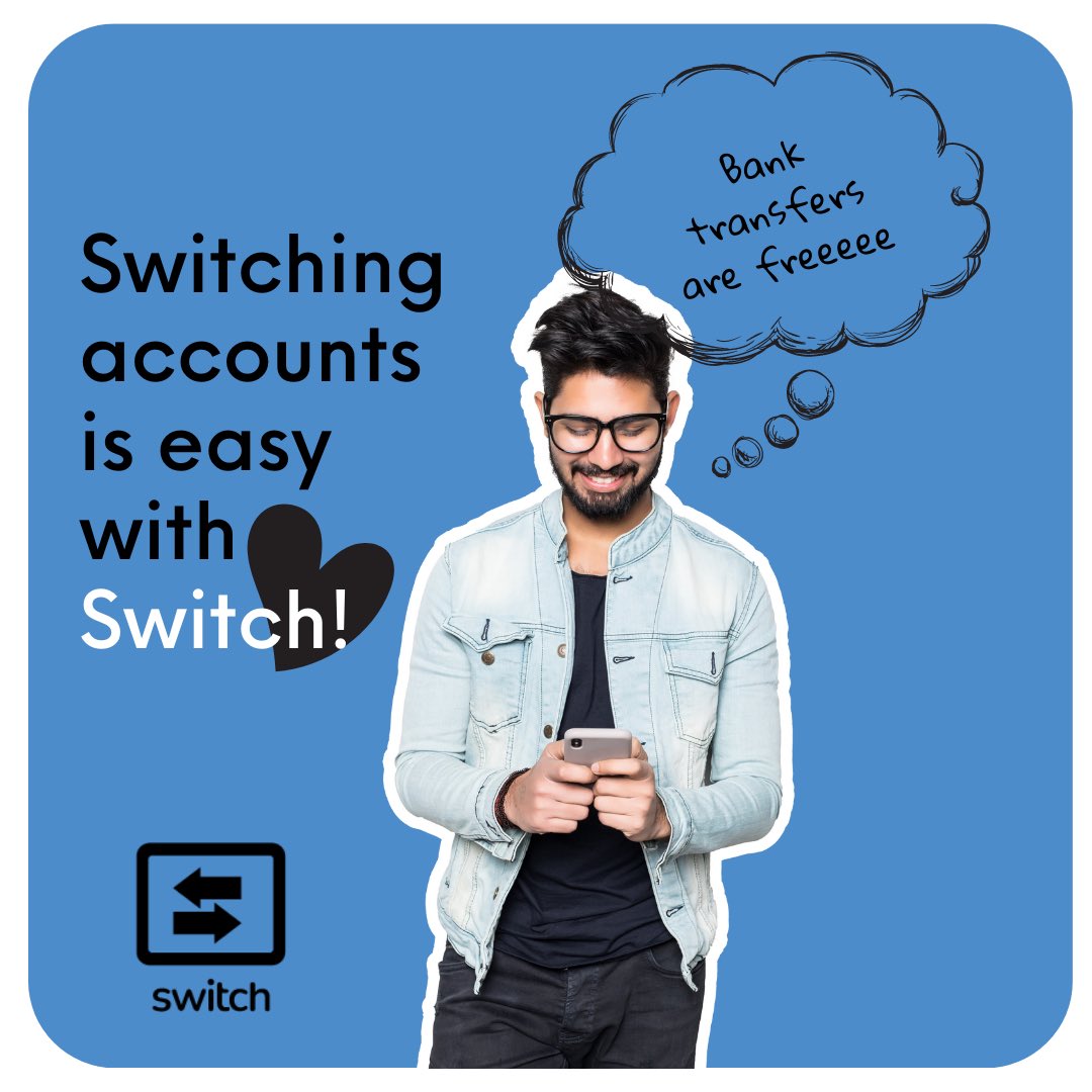 switch_rewards's tweet photo. It's easy peasy to switch accounts. Bank transfers are free and arrive within just one to three business days. #switchcard #switchrewards #digitalrewardstodollars #crypto #blockchain https://t.co/xlT8A9B2FR