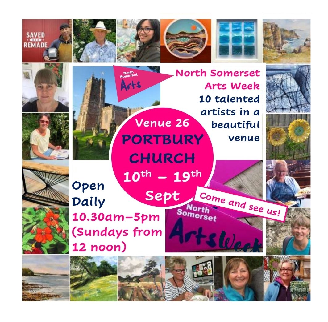 JoolsMainstone's tweet image. I'll be exhibiting with 9 other talented  artists at the beautiful Portbury Church BS20 7TR (near J19 of the M5) for North Somerset Arts Week 10th - 19th September 2021...we'd love to see you there 👍🎨