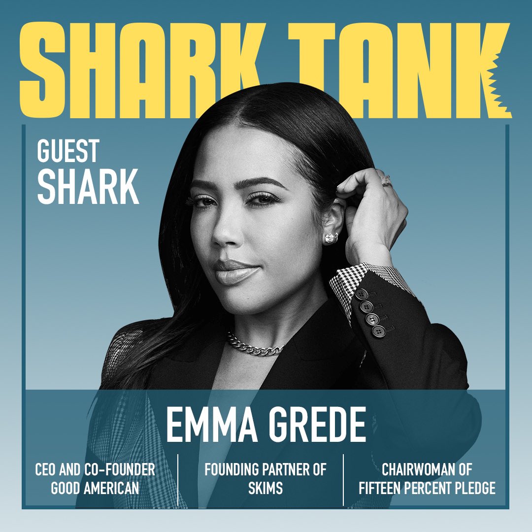 Season 13 guest sharks announced!! A big welcome to @emmagrede - we can’t wait to have you in the Tank! 🦈🙌🏼💜 . #sharktank #setlife #production #entertainment #entrepreneur #instagood #photooftheday #followme #technology #startups #business #abcsharktank #skims #goodamerican
