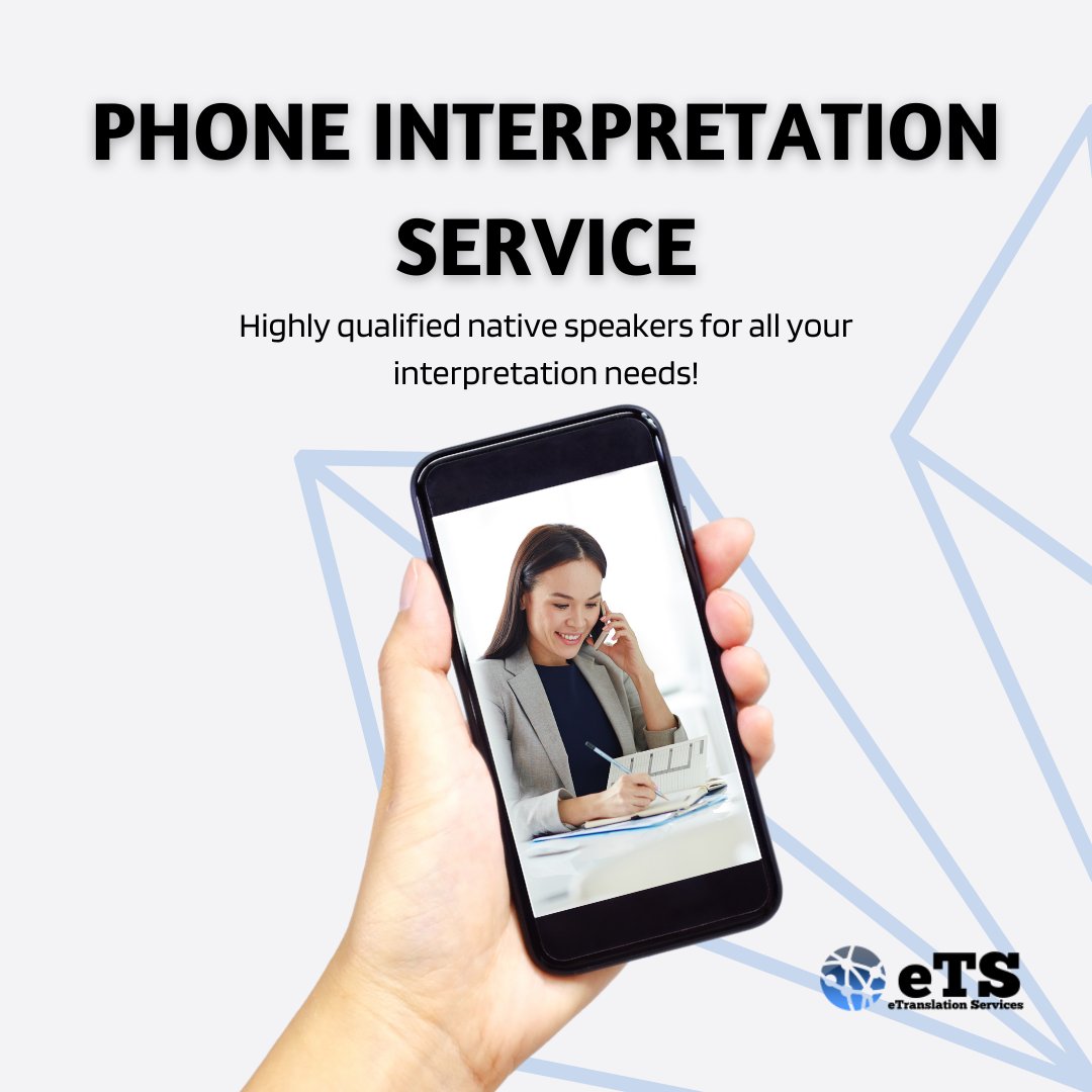 eTranslationSe2's tweet image. Phone interpretation gives you a fast way to communicate with people who cannot speak English. 

 Contact us now to get a free quote!

#ondemandinterpreter #OPI #interpreting #interpreters #language #languageservices #medicalinterpreter #legalinterpreter