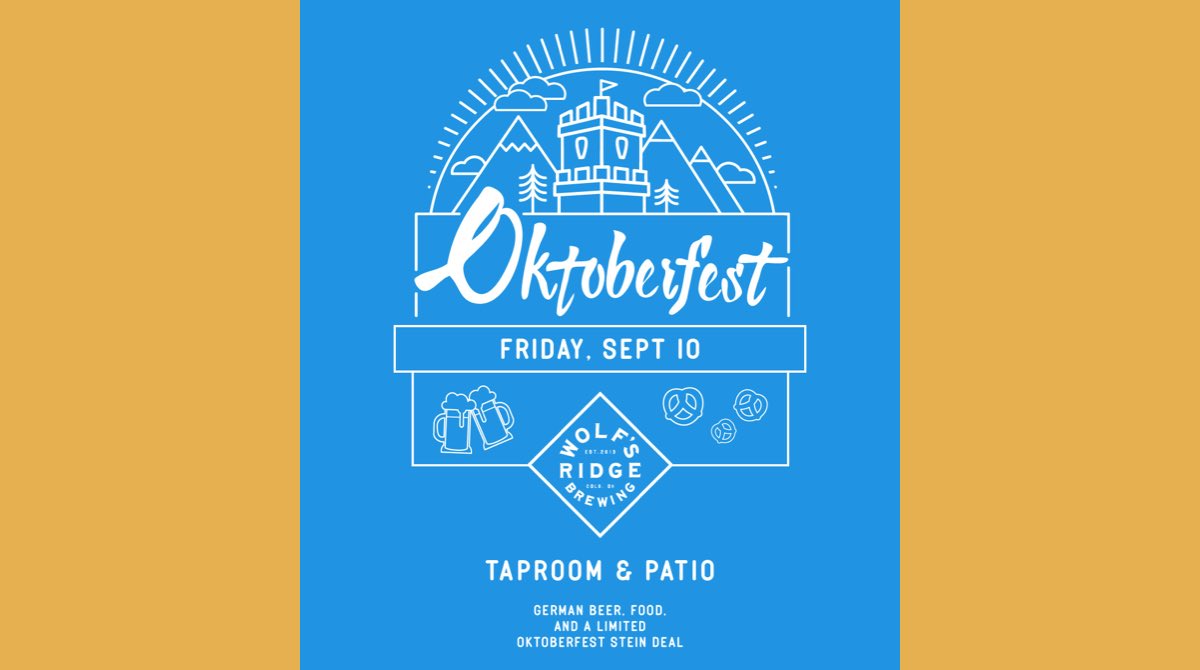 German brews, German food and .5 liter steins: 9/10 is just going to be an all around good German time!
More details: wolfsridgebrewing.com/events-2/oktob…