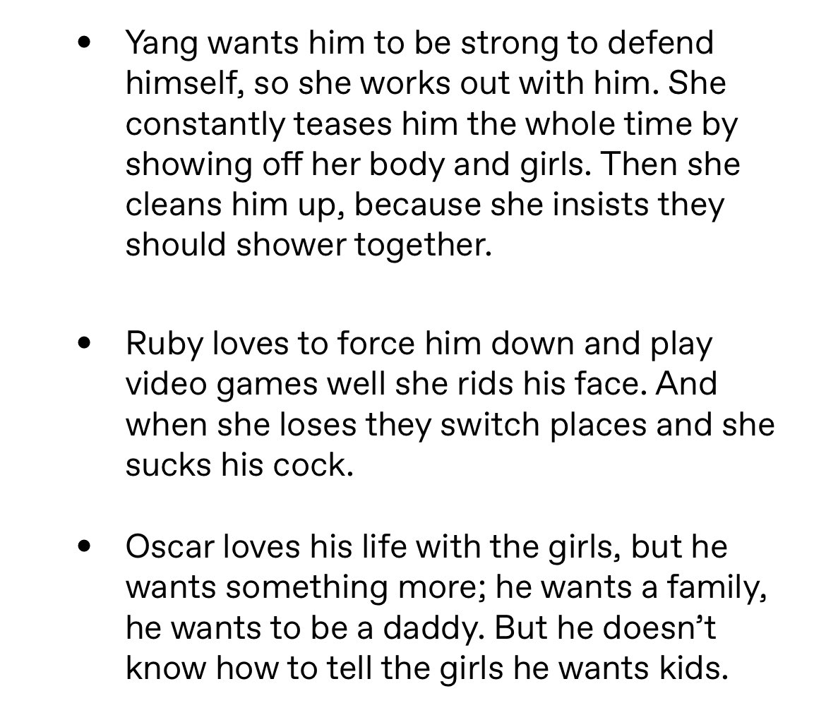 6918_n's tweet photo. My Oscar RWBY Herm Headcanno
#RWBY #NSFW #RWBYnsfw #Oscar #Ruby #Weiss #Blake #Yang #LewdHeadcanno #RWBYlewd https://t.co/72ROPHer1a