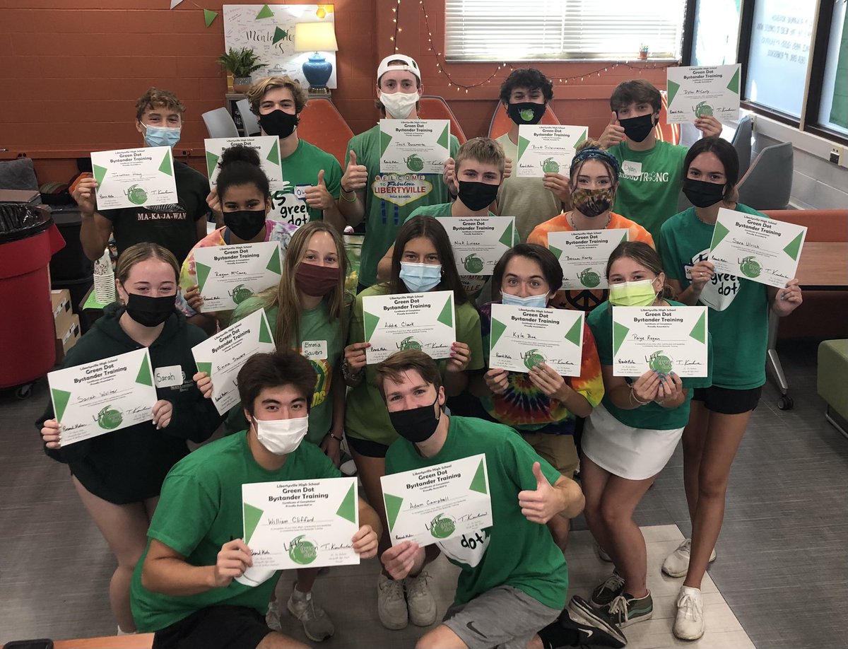 So proud of this high energy Bystander Training group today—out of the gate loud &amp; proud. #lhsgreendot #D128DARING @LHS128Principal <a href="/D128Union/">D128Union</a> <a href="/District128/">District 128</a> <a href="/LibertyvilleCo1/">Libertyville Connect</a>