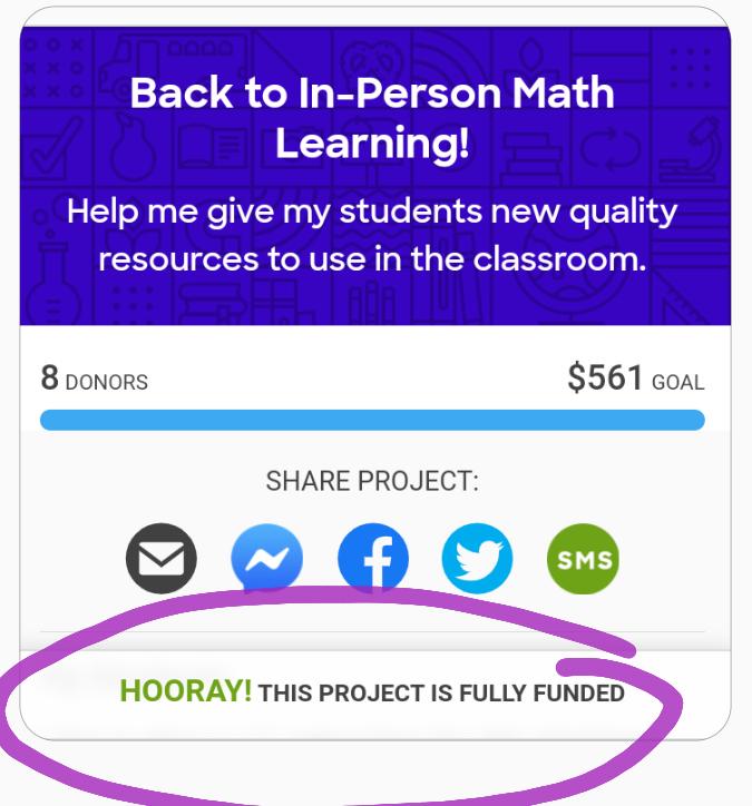 I got funded!!! I'm so excited to receive my new resources for 4th grade math!