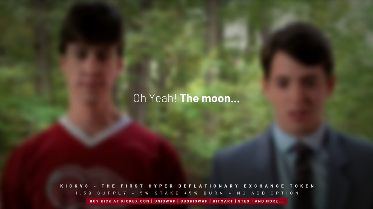 EicheSeefelsen's tweet image. Oh Yeah! The moon...
Feel #Kicktoken burning on @Spotify
open.spotify.com/playlist/5C3Rw…
$KICK - The first Hyper Deflationary Exchange Token - 1.5B Supply + 5% Stake +5% Burn + No add Option 
Buy at kickex.com | Uniswap | Sushiswap | Bitmart | Stex and more...