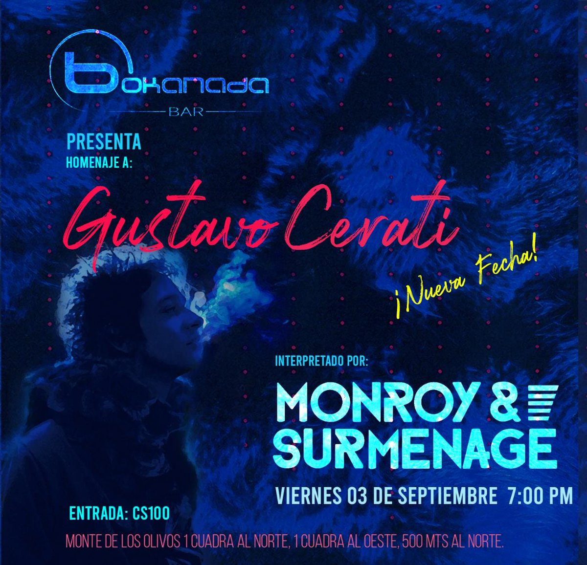 Viernes 3 de septiembre #gustavocerati <a href="/BokanadaBar/">Bokanada Bar </a>