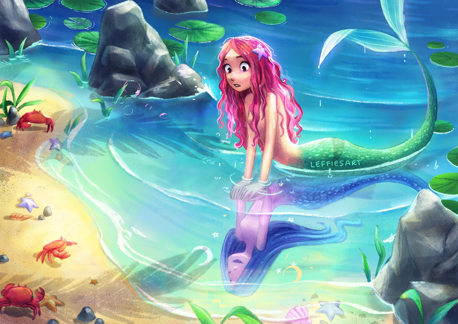 Realistic Anime Mermaid Coloring Pages  Line Art HD Png Download  vhv