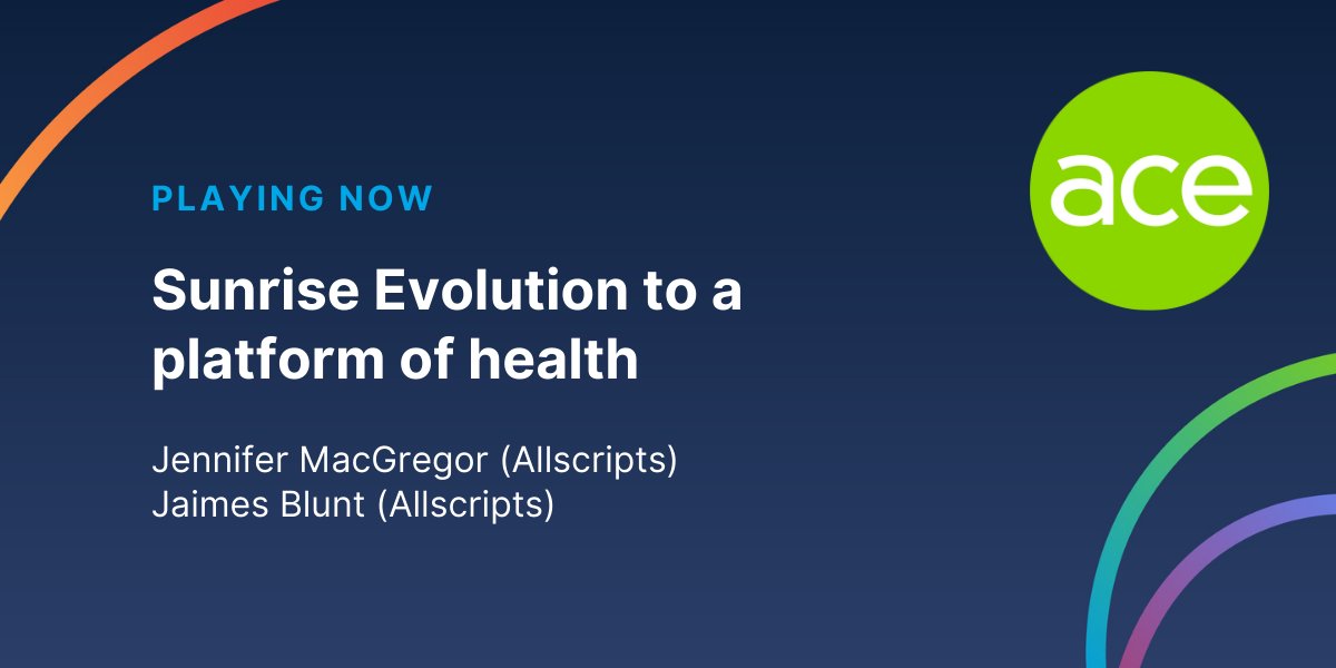 AlteraHealth's tweet photo. Happening now at #AllscriptsACE21: Learn more about our Sunrise™ suite of solutions, and how our roadmap for clinical, financial and mobile solutions supports our client organizations in realizing a true platform of health experience across the continuum of care. https://t.co/aFyyIUPome