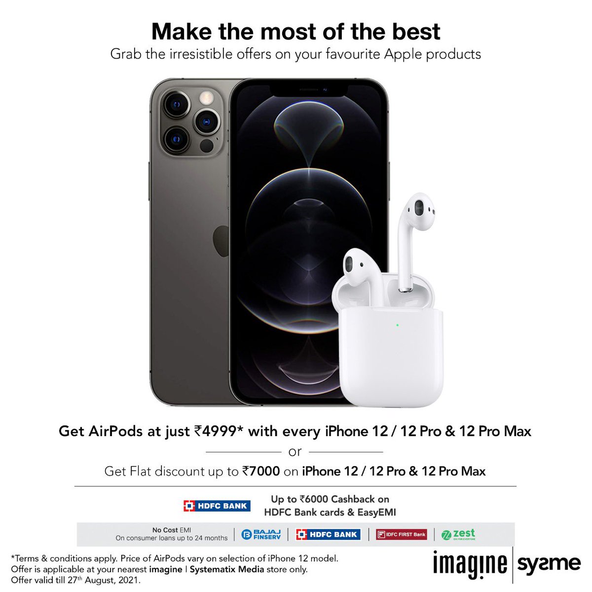 systematixmedia's tweet photo. *Make the most of the best* ~ Grab the irresistible offers on your favorite Apple products.
#systematixmedia 
Offer valid till 27th August'21. at your nearest imagine I Systematix Media store.
#imagine_sysme 
8336068764 / 8336068766 https://t.co/P62l0rKjZL