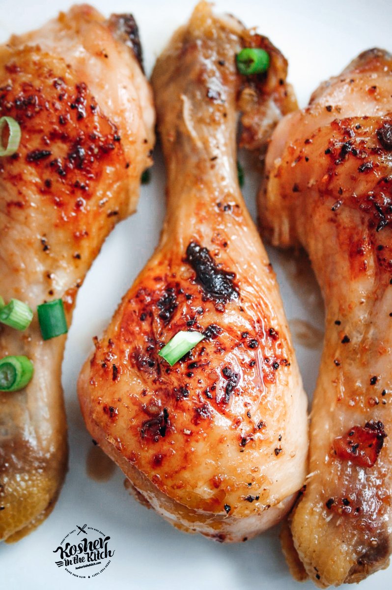 What's on your #RoshHashana Menu? Here's a Super Simple Classic #Recipe that is PERFECT for the Holiday: #Honey Soy Glazed Drumsticks! Get the recipe here: kosherinthekitch.com/honey-soy-glaz… #KosherintheKitch
