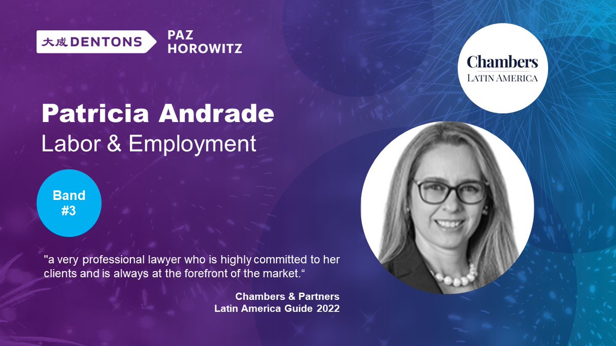Estamos orgullosos de anunciar que por tercer año consecutivo nuestra Socia <a href="/patiandradev/">Pati Andrade</a> ha sido rankeada en la edición 2022 de <a href="/ChambersGuides/">Chambers and Partners</a>  Latin America en Band #3 en el área de Employment &amp; Labor. ¡Felicitaciones!
#chambersandpartners #latinamerica #lawyer #rankings