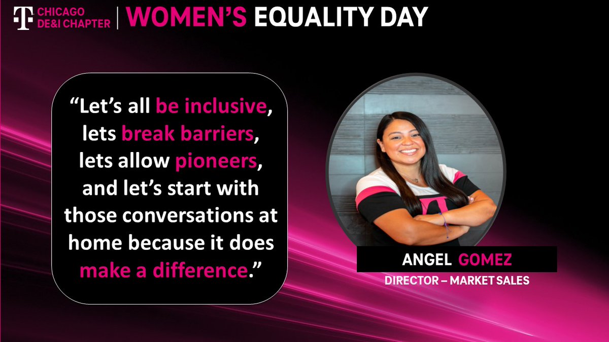 Tania Manzanares-Etienne (@taniabella32) on Twitter photo As we celebrate Women's Equality Day, we highlight some powerful messages from our WAN panel last week-Angel Gomez. #UnstoppableTogether #TeamMagenta
<a href="/L_Salazar18/">Layla Salazar</a>
<a href="/mariajimenezz4/">Maria Jimenez</a>
<a href="/AngelGomez143/">Angel Gomez</a>
@RickyVasquezCHI
<a href="/RJGomezIII/">Rafael J. Gómez lll</a>
<a href="/EdwigeRobinson/">Edwige A. Robinson</a>
<a href="/asadirfan/">Asad Irfan</a> As we celebrate Women's Equality Day, we highlight some powerful messages from our WAN panel last week-Angel Gomez. #UnstoppableTogether #TeamMagenta
<a href="/L_Salazar18/">Layla Salazar</a>
<a href="/mariajimenezz4/">Maria Jimenez</a>
<a href="/AngelGomez143/">Angel Gomez</a>
@RickyVasquezCHI
<a href="/RJGomezIII/">Rafael J. Gómez lll</a>
<a href="/EdwigeRobinson/">Edwige A. Robinson</a>
<a href="/asadirfan/">Asad Irfan</a>