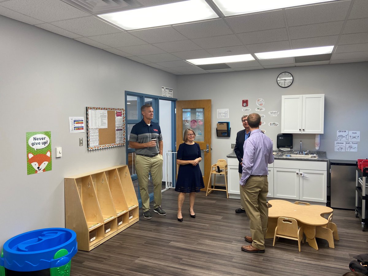 RepMMM's tweet photo. I had the chance to visit Burlington schools this week to attend the opening of the Corse Early Childhood Center!

I was able to tour the center and speak with teachers, administrators, and staff. Go Hounds! #IA02 https://t.co/pAGqZizVVF