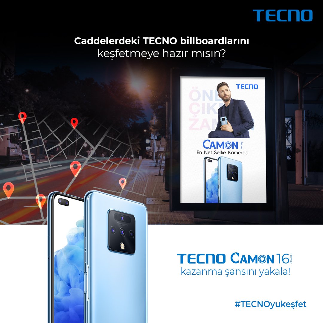 trtecnomobile's tweet photo. Caddelerdeki TECNO billboardlarını keşfetmeye hazır mısın? Billboardların önünde en havalı selfie ni çektikten sonra #TECNOyukeşfet etiketini kullanarak @trtecnomobile sayfasını ve arkadaşlarını tagleyip paylaş ve TECNO CAMON 16 Premier kazanma şansı yakala...

#TECNOTürkiye https://t.co/zkgcUiFkfc