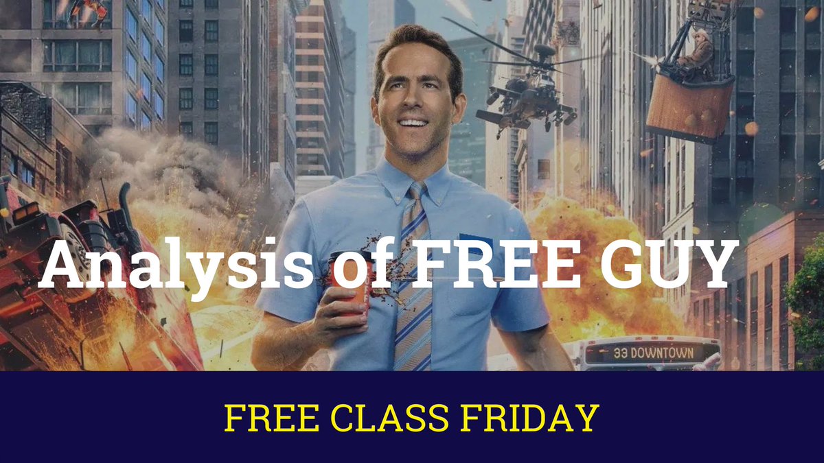 ScreenwritingU's tweet photo. If you have not seen @VancityReynolds Action Movie @FreeGuyMovie ... Go! What a fun movie!
Then join us for #freeclassfriday as we analyze how the action keeps the audience engaged.
Reserve your spot at: https://t.co/OyCCW0H1wE https://t.co/x1x4VnhkVN