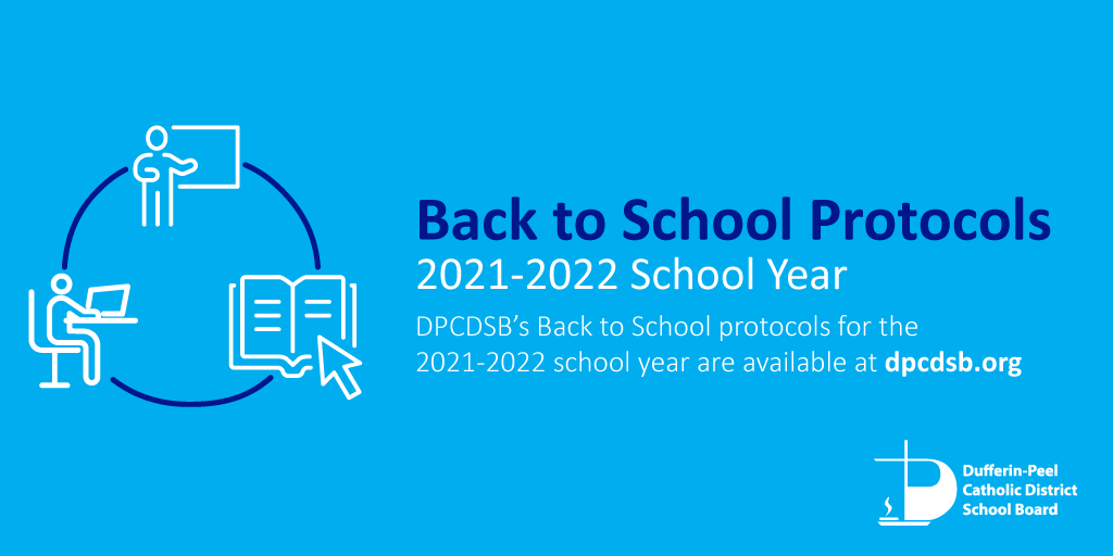 📢#DPCDSB parents and guardians, please visit our School Information and Updates webpage to read our Back to School Protocols:➡ bit.ly/2Y0ncG9

📅First day of classes for elementary and secondary students: Tuesday, September 7, 2021