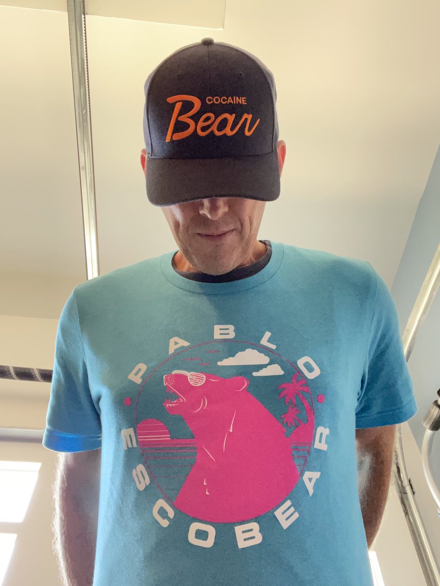 patrickstarr's tweet photo. Cocaine Bear is a legend, in all the best ways ⁦@KYforKY⁩ and Field Yates ⁦@FieldYates⁩⁩ know what’s up. Hope you got a good T-shirt ready for Friday’s show ⁦@fantasyfocus⁩ https://t.co/tCDlgKlCci