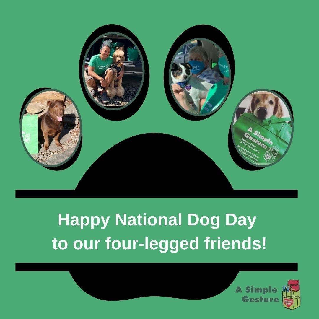 SimpleGesturGSO's tweet photo. It’s always fun to see our ASG volunteers get their doggos involved! Happy #nationaldogday to all our “four-legged helpers” 🐶🐩🐕🐕‍🦺
#🥫 #endhunger #hungerforheroes #asimplegesture #asimplegesturegso #greensboronc #highpointnc https://t.co/3CrfUbtp09 https://t.co/UOQhuXXac2