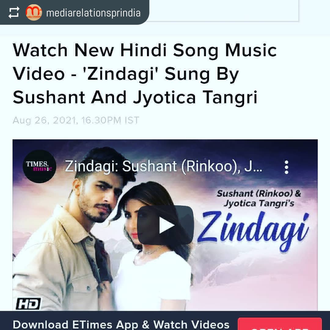 mrprkolkata's tweet photo. Superb collaboration with the beautiful and versatile singer  Jyotica Tangri ❤️👏 for her new song zindagi...  #prwork #mrpr #song #single #jyoticatangri #bollywoodsinger #presscoverages @jyotica_tangri
@lopamudradasofficial @JyoticaTangri_ https://t.co/e1uHsxHfzt