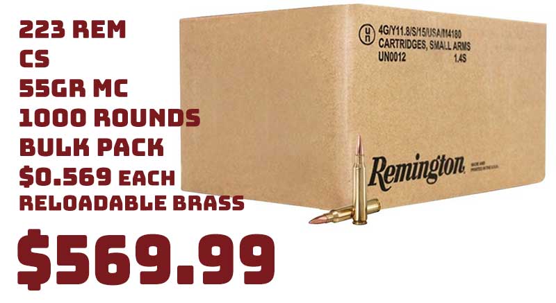 AmmoLand's tweet photo. Ammo InStock: Remington Ammunition 223 Rem CS 55Gr MC 1000Rd Bulk Pack $569.99 https://t.co/t6SpRcyP5m https://t.co/4PamFpCS4G