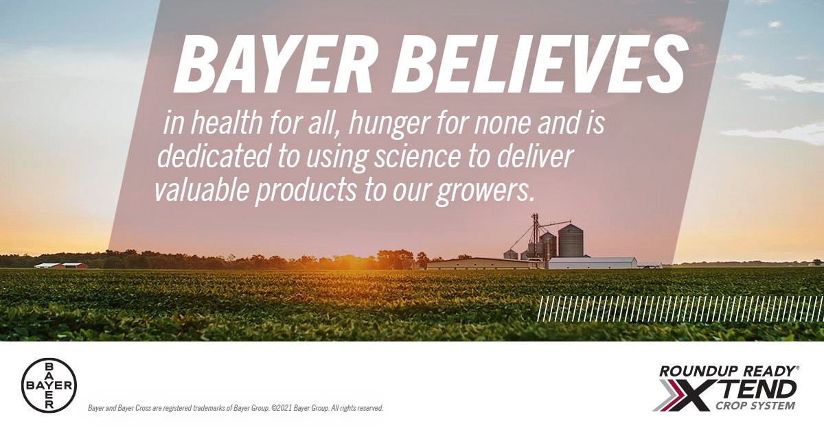 Bayer strives to create sustainable solutions that help to improve agriculture and the environment. #BayerBelieves <a href="/RRXtend/">@RRXtend</a> <a href="/BayerTraits/">Bayer Traits & Systems</a>