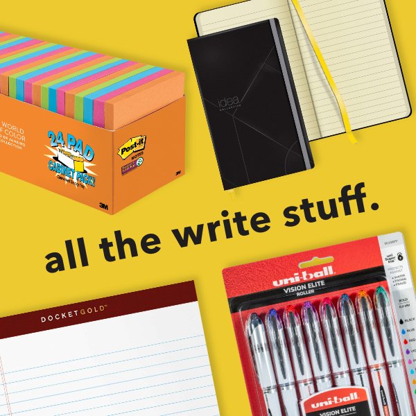 Need back to school or back to work supplies? Write stuff with the right stuff and checkout these best sellers from Tops, Uni-ball and 3M! www2.ecinteractiveplus.com/0926