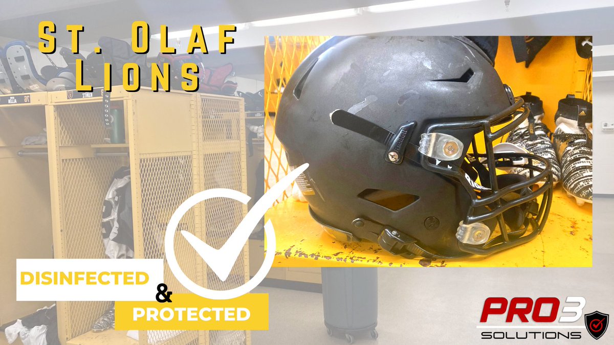 pro3_solutions's tweet photo. Next up for our Football Friday spotlight: St. Olaf Lions! Their gear &amp; equipment has been disinfected &amp; protected this week and they are ready for some FOOTBALL! ✅🏈
@stolaffb
#disinfected #protected #footballfriday https://t.co/0vZnB1PrBt