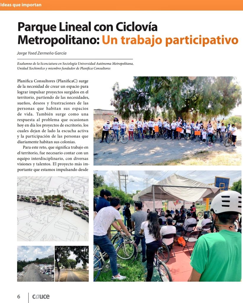 PlanificaC's tweet photo. 🔥 Qué emoción la publicación del proyecto comunitario de la Zona Oriente del Valle de México, Parque Lineal con Ciclovía Metropolitano 🌳🚴🏽‍♀️🚴🏽‍♂️🛤️ publicado por @uamceux en la revista Cauce 👇🏾  https://t.co/3wjFB8q3Hg

@lopezobrador_ @BeatrizGMuller @M_OlgaSCordero @Mary_Luisa_AG https://t.co/ISekhUNaTU