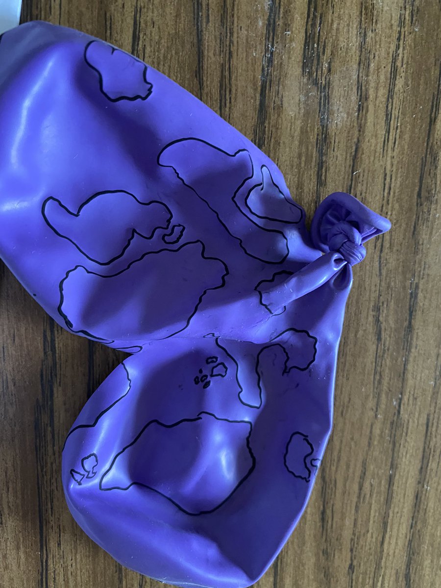MrsHerbinsClass's tweet photo. Learning map projections with balloons today! Glad to be able to do hands on projects again! #aphug #humangeo https://t.co/D7anEiTvF6
